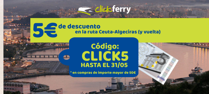 Imagen de Especial Ceuta. Te descontamos 5€ en la ruta Ceuta-Algeciras.